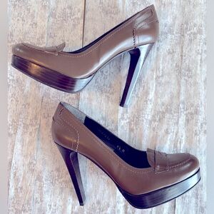 Preloved Stuart Weitzman Chocolate Brown Preppy Penny Loafer Pumps Size 8.5